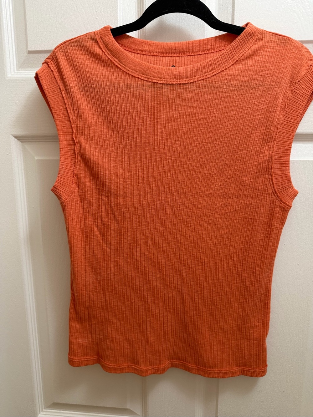 MSO Ribbed Sleeveless Tank Top in Bright Orange NWOT